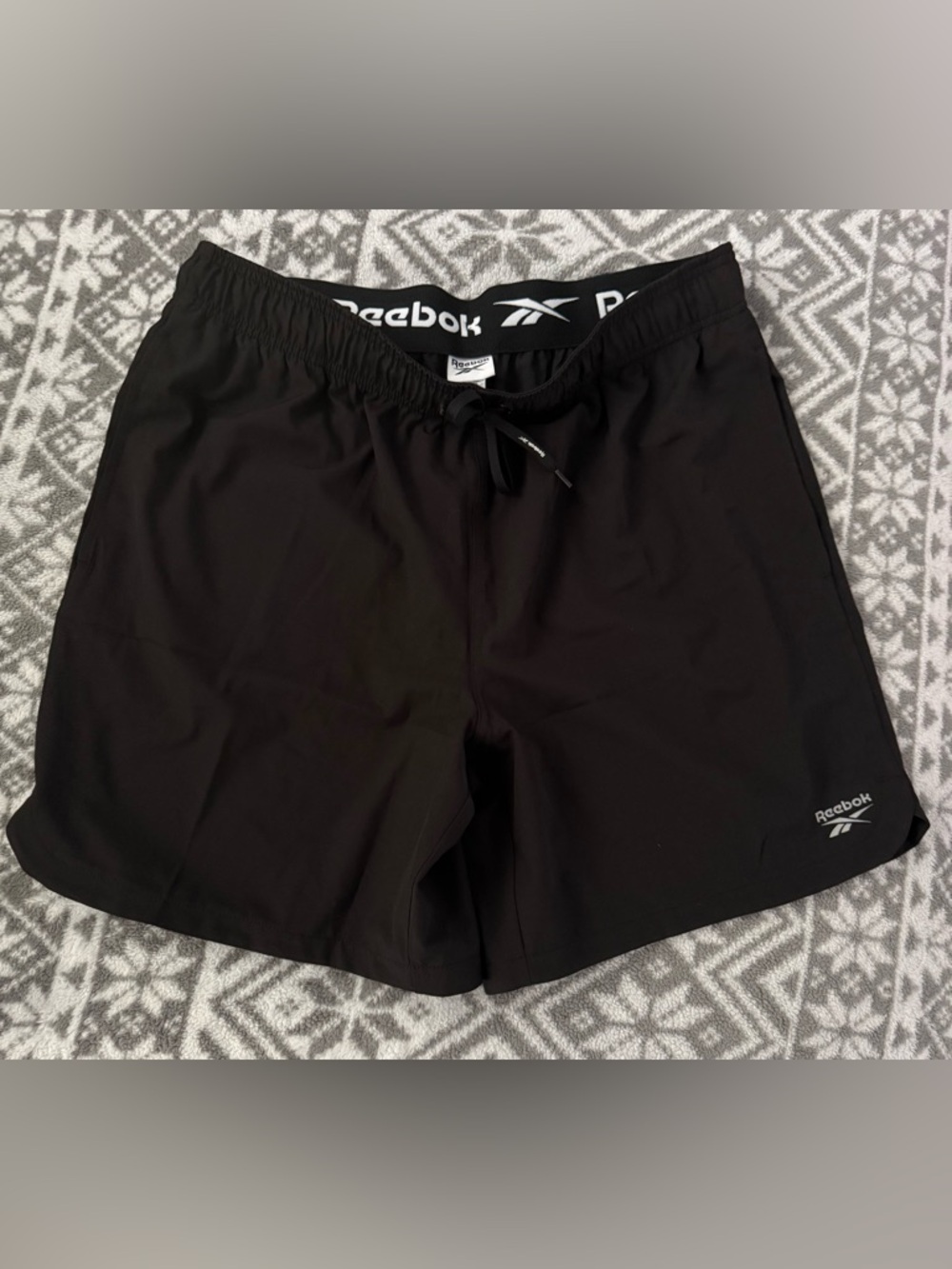 Reebok Black Men's Athletic Training Shorts with Branded Waistband